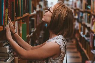 Student in Library